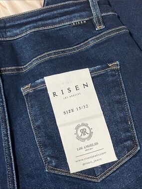 NWT Risen Denim Jeans Size 15/32 Tummy Control Dark Denim